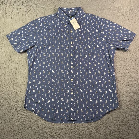 Polo Ralph Lauren Shirt Mens 2XL Blue Sailing Boat Nautical Button Down Slim NEW - Picture 2 of 7